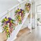 2Pcs Artificial Spring Swag Wreaths – 23.6" Teardrop Floral Swags with Daisies, Sunflowers & Lavender for Front Door, Porch, Wall & Window Decor